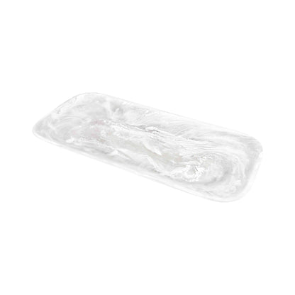 Classical Rectangle Platter- White Swirl