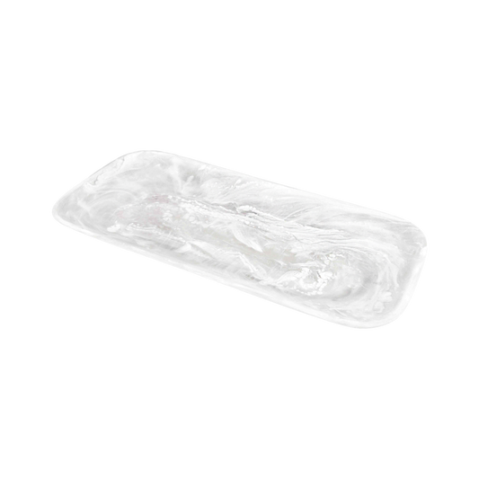 Classical Rectangle Platter- White Swirl