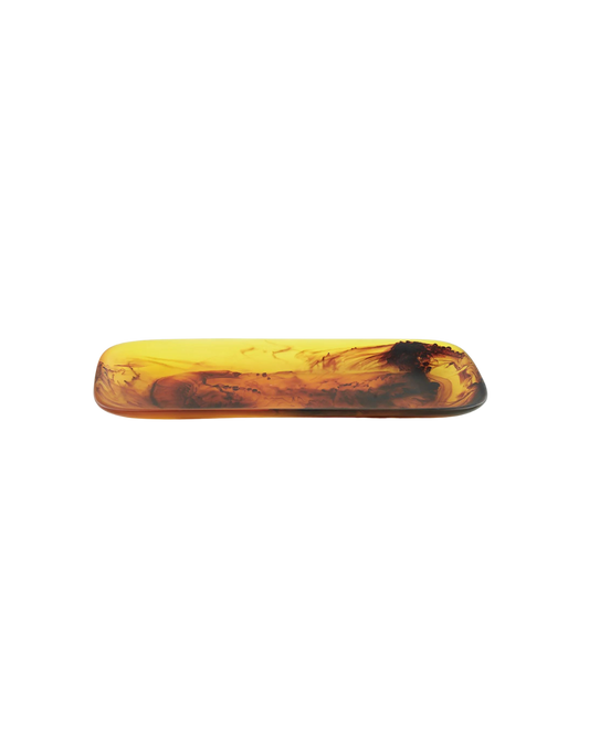 Classical Rectangular Platter with Tortoise Swirl design, measuring 21.26 x 9.84 x 1.38 inches, weighing 1.47 kg or 3.24 lbs