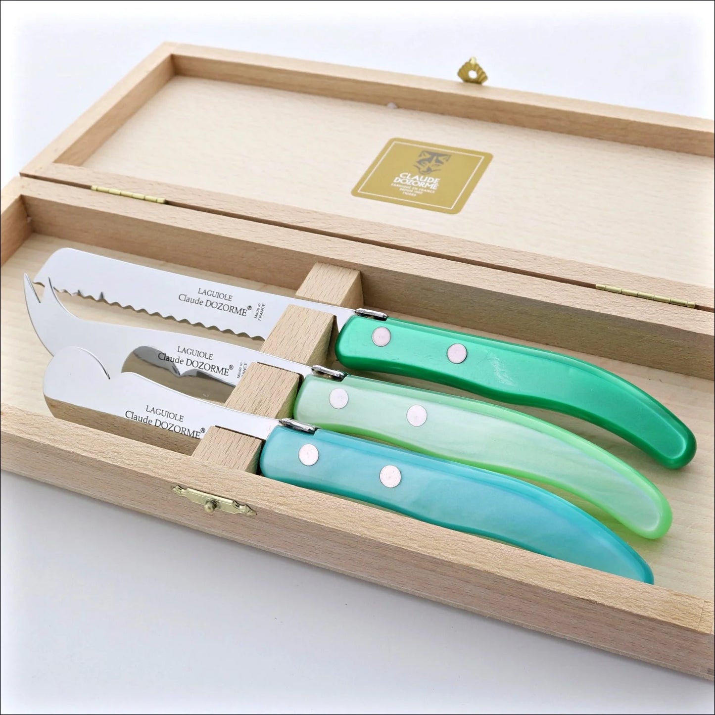 Claude Dozorme Berlingot Laguiole Breakfast Set - Blue-Green