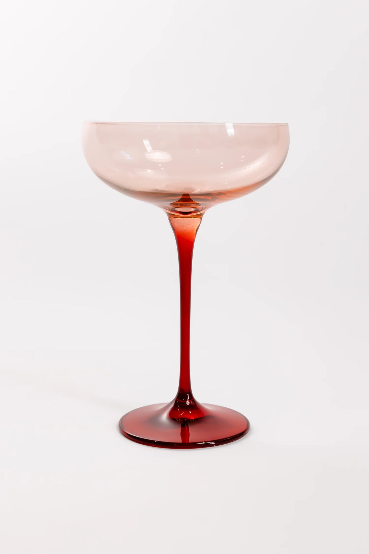 Colored Champagne Coupe - Blush Pink and Red Set of 6