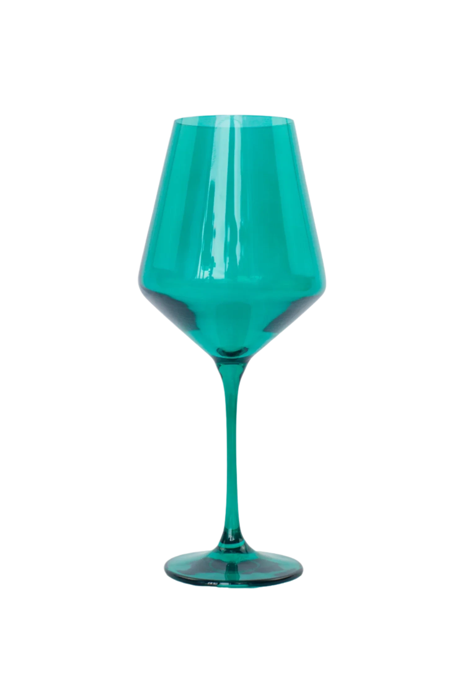 Emerald Green colored wine stemware, hand-blown by Polish artisans. Each glass is 9.5 inches tall, holds 16.5 ounces, and comes in a set of 6. Lead, cadmium, and BPA-free for safe use.