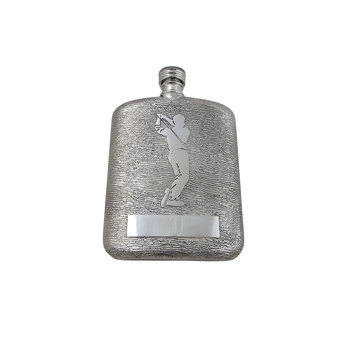 Bark Design Pewter Golfer Flask