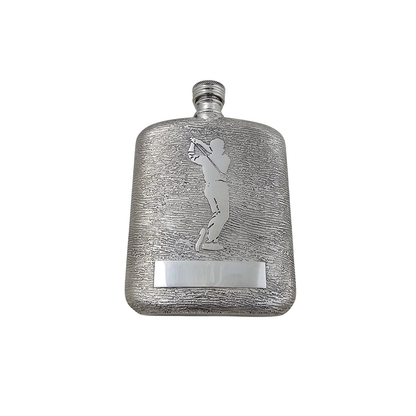 Bark Design Pewter Golfer Flask