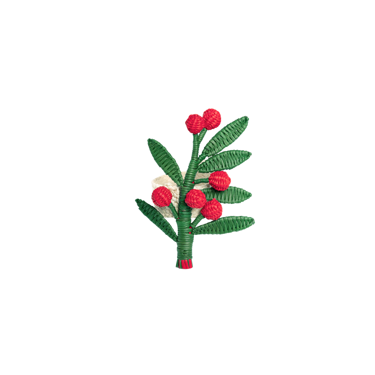 Holly Christmas Napkin Ring - Set of 4