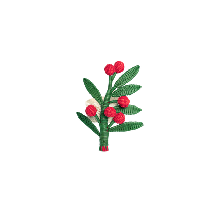 Holly Christmas Napkin Ring - Set of 4