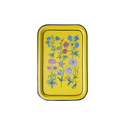 Decorative Hand Painted Iron Tray (Yellow Floral)