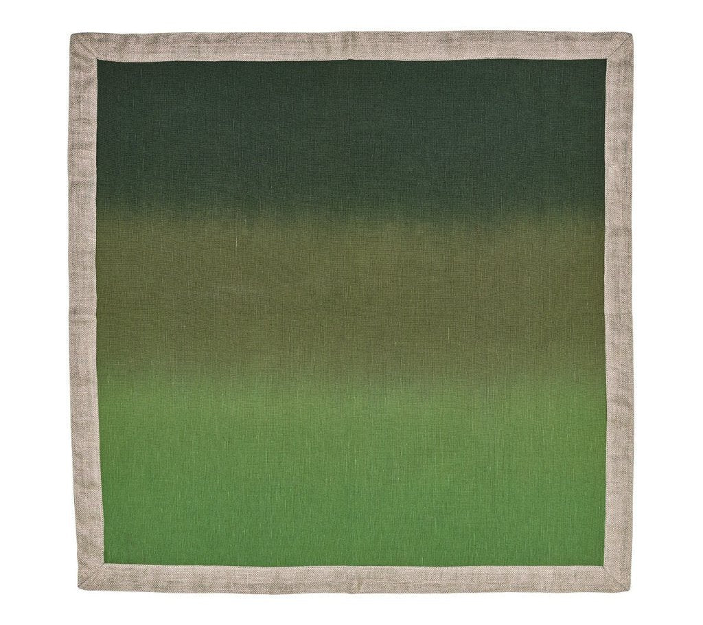 Dip Dye Napkins in Cool Tones Olive and Green - Set of 4