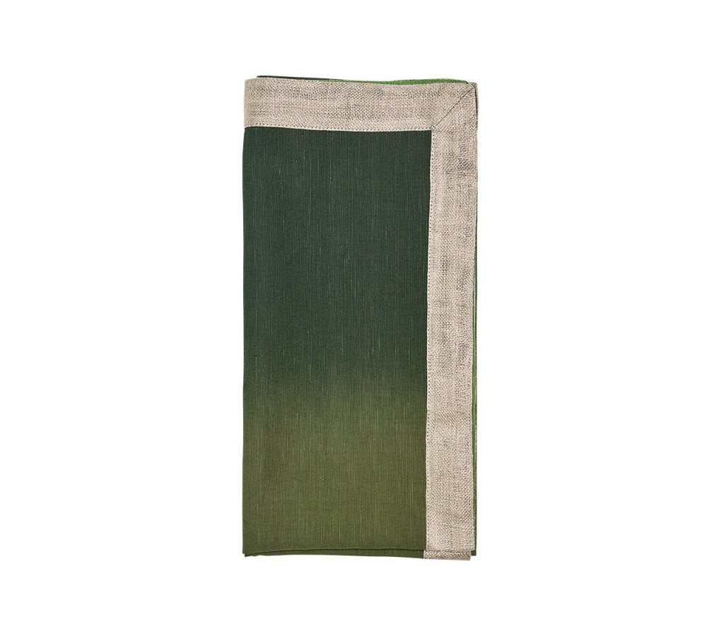 Dip Dye Napkins in Cool Tones Olive and Green - Set of 4