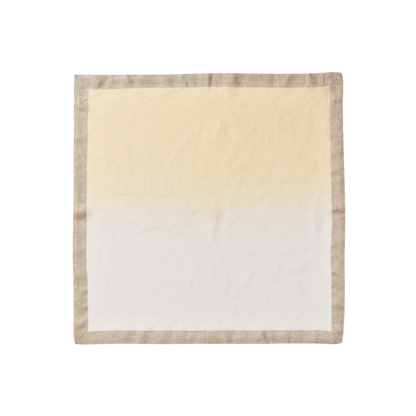 Dip Dye Napkins in Earth Tones White and Beige - Set of 4