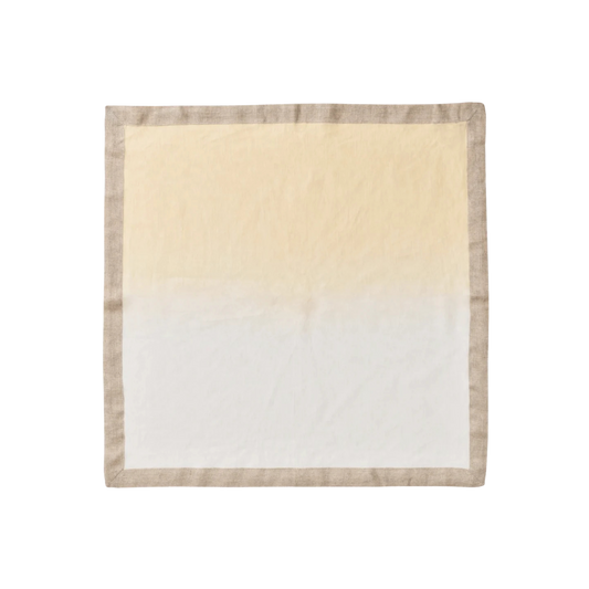 Dip Dye Napkins in Earth Tones White and Beige - Set of 4