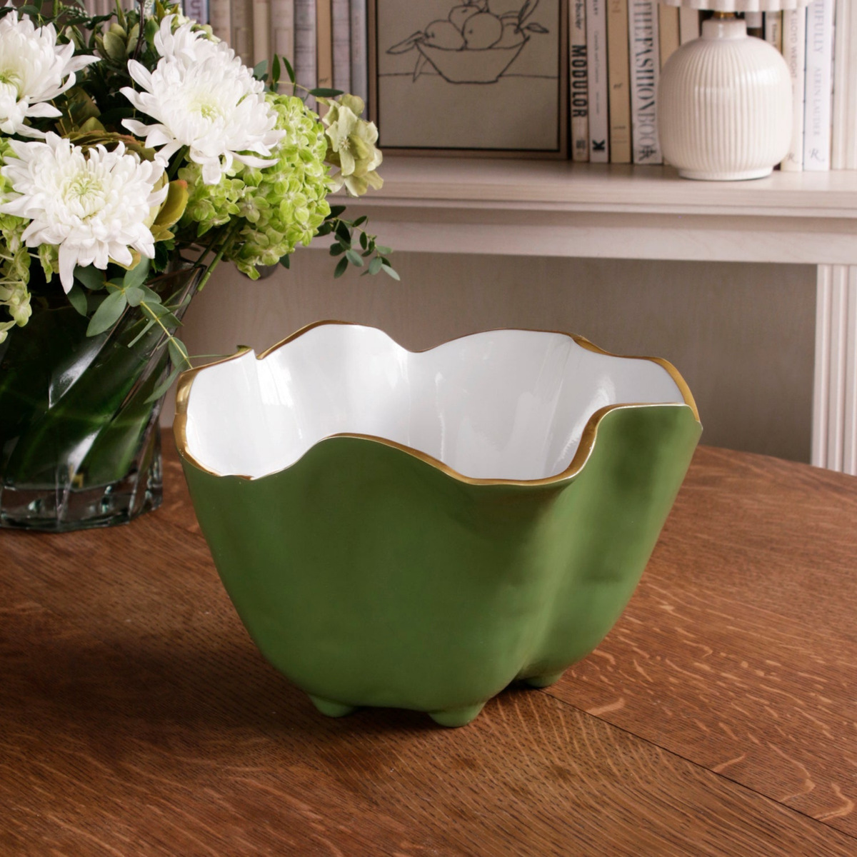 Encanto Onyx Ice Bucket - Leaf Green and White