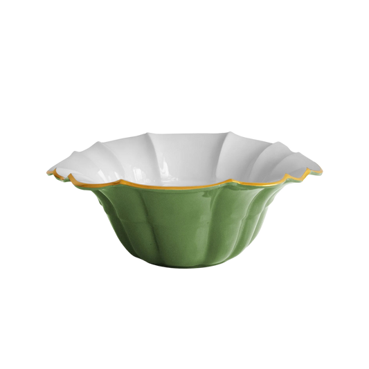 Encanto Tuscany Large Bowl  - Leaf Green and White
