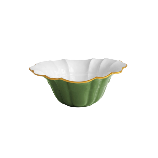 Encanto Tuscany Medium Bowl - Leaf Green and White
