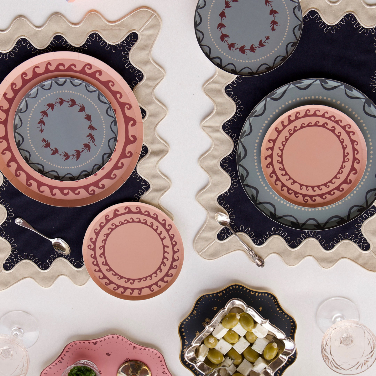 Fête Dinner Plate Set - Dusty Blue