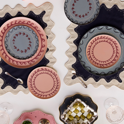 Fête Hors d'Oeuvres Plate Set - Dusty Blue