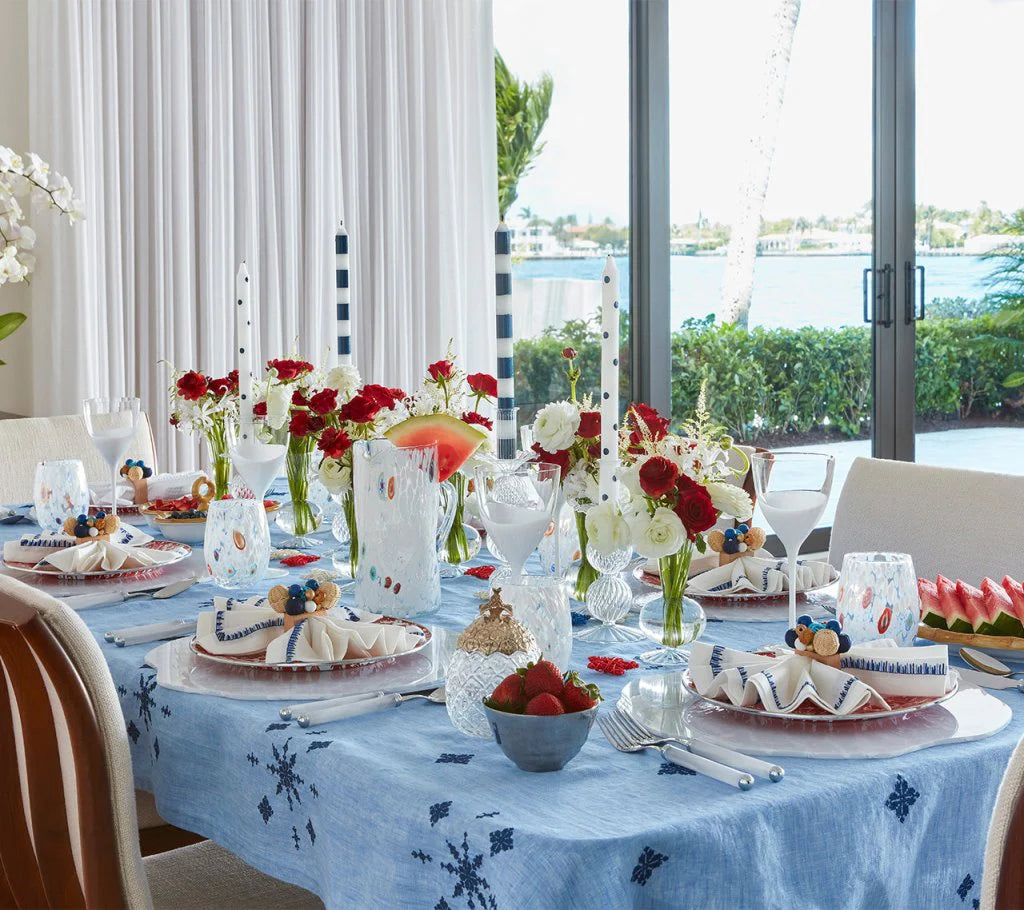 Fez Tablecloth in Periwinkle & Navy