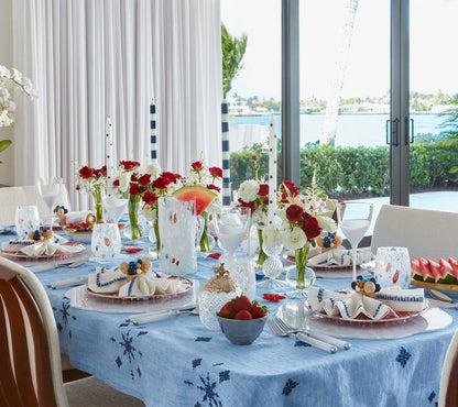 Fez Tablecloth in Periwinkle & Navy