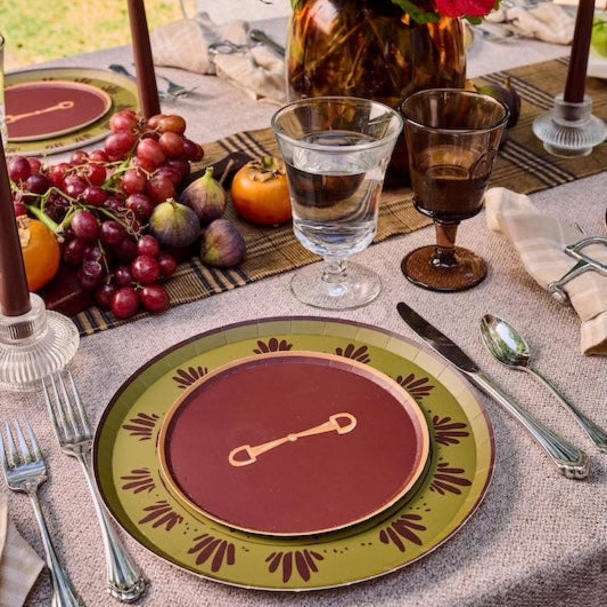 Fleur Dinner Plate Set - Dirty Martini