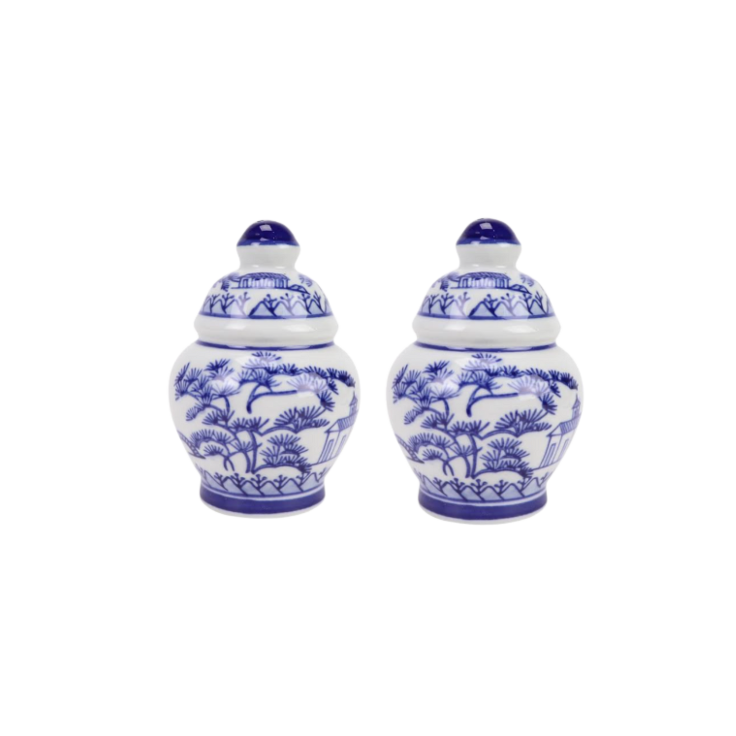Floral and Village Salt and Pepper Shaker