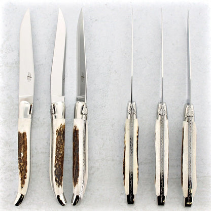 Forge de Laguiole Elk Stag Handle Steak Knives - Set of 6