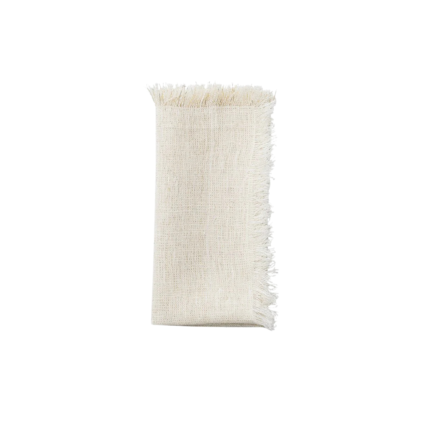 Fringe Napkins in White and Gold - Set of 4