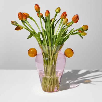 Geo Vase in Pink and Amber