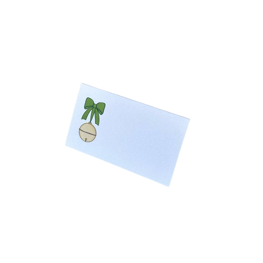 Jingle Bell with Green Bow Place Cards - Pack of 8