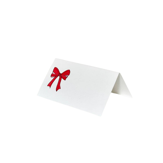 Red Bow Place Cards - Pack of 8