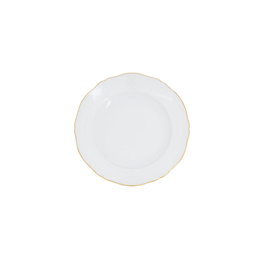 Corona Flat Bread Plate - White/Gold