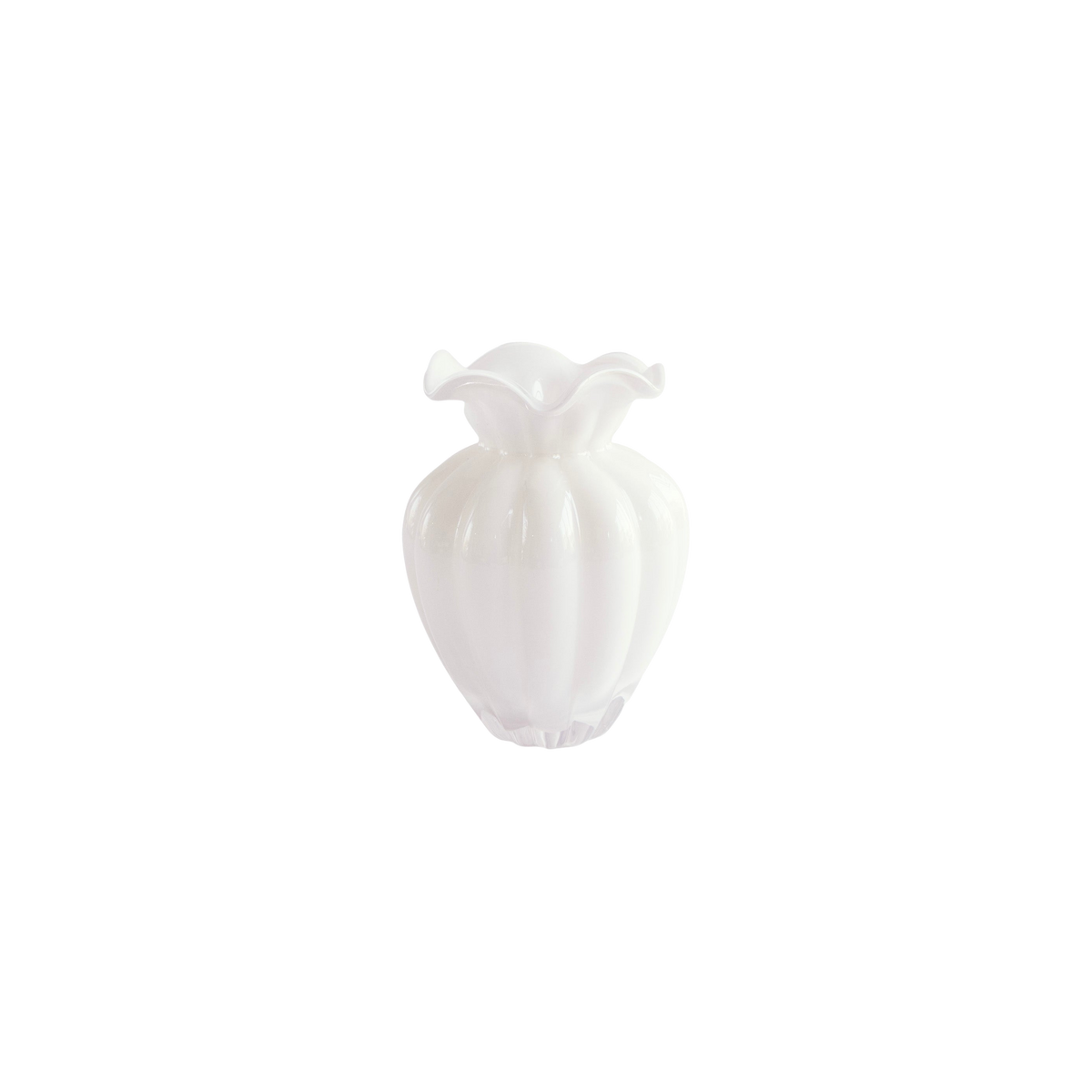 Glass Petal Medium Vase - Cream