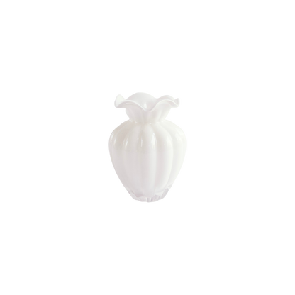 Glass Petal Medium Vase - Cream