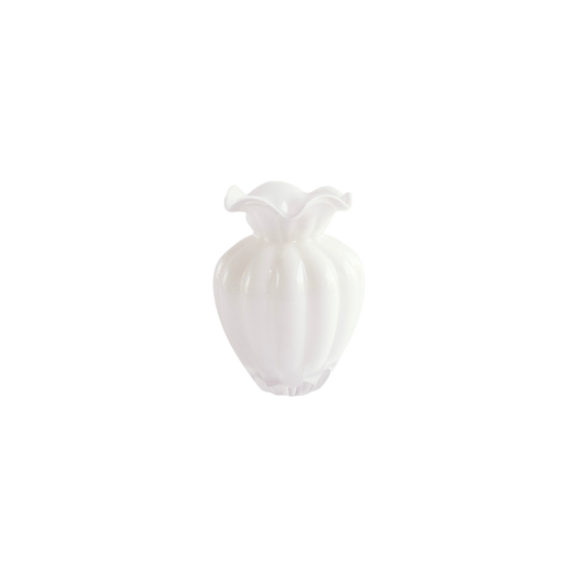 Glass Petal Medium Vase - Cream