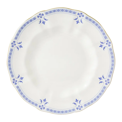 Grenville Salad Plate, crafted in England from fine bone china and adorned with 22-carat gold accents. A sophisticated choice for any table setting. Dishwasher safe, handwashing recommended. Not microwave safe.