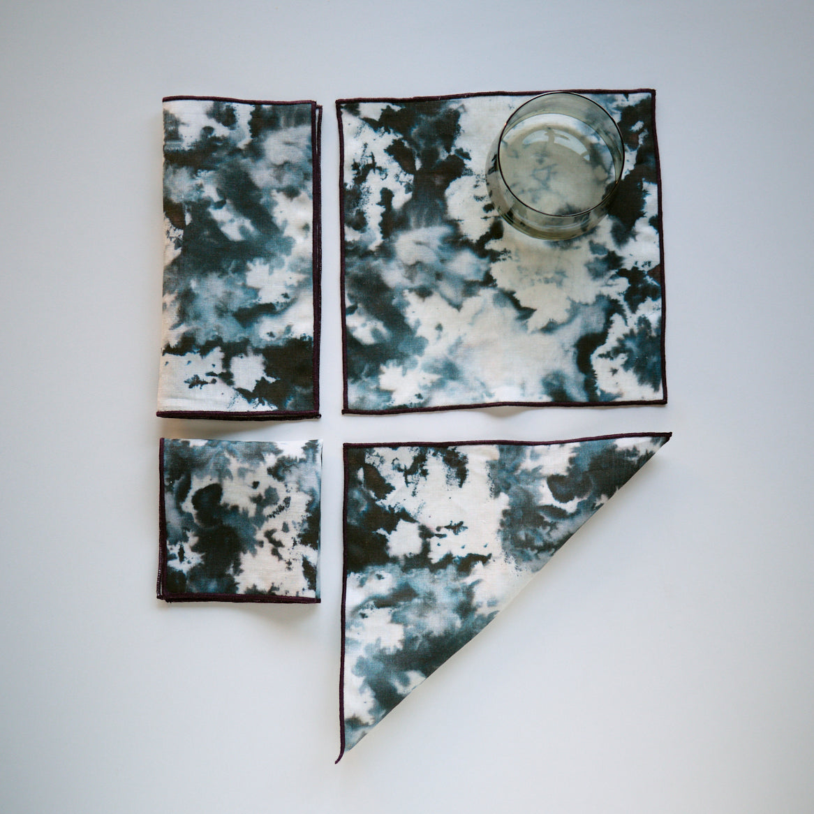 Cocktail Napkins Grey Marble Set of 2