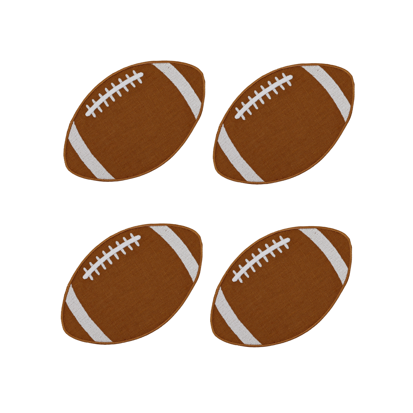 Football Linen Cocktail Napkins - Set of 4