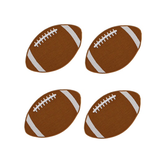 Football Linen Cocktail Napkins - Set of 4