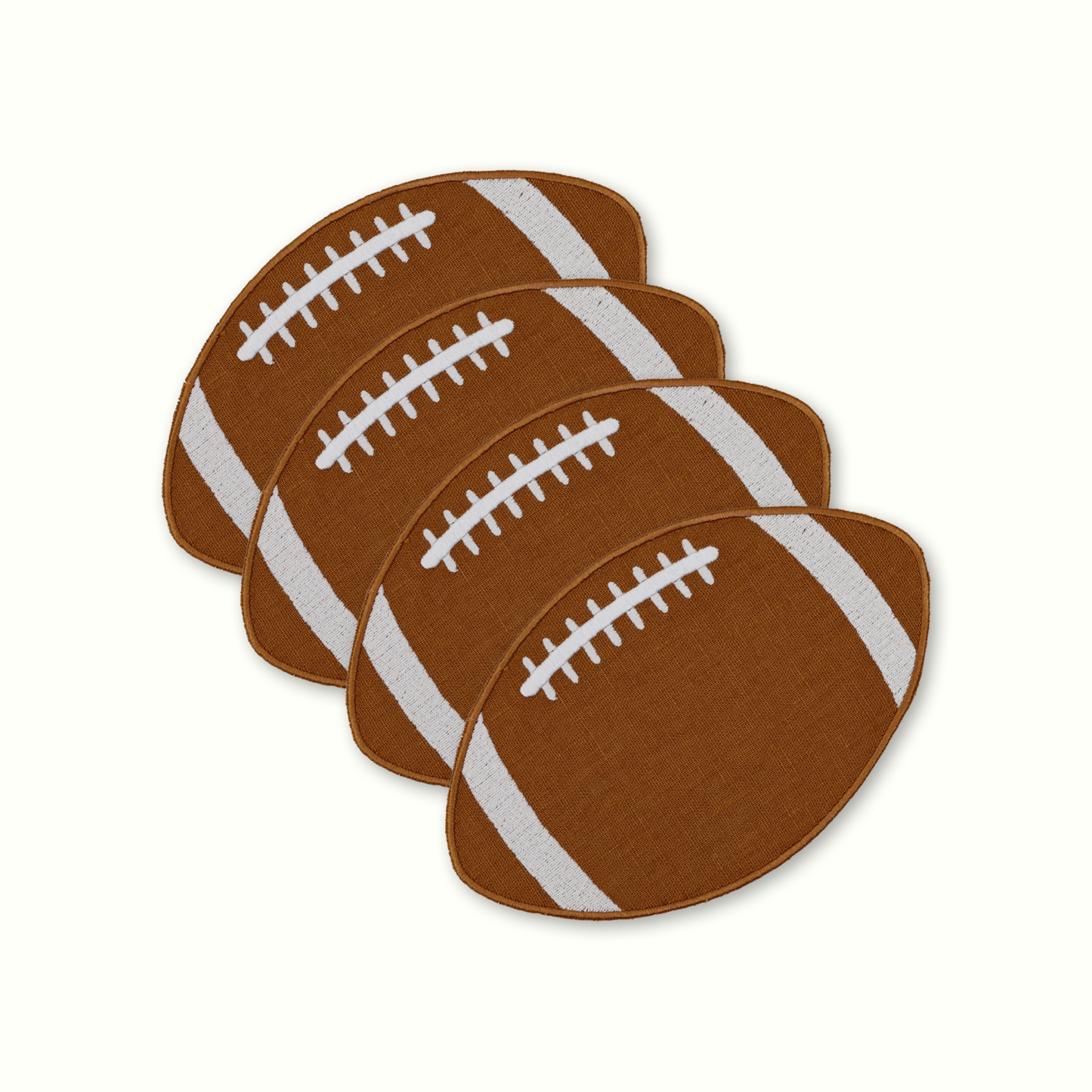 Football Linen Cocktail Napkins - Set of 4