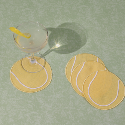 Tennis Ball Cocktail Napkins - Set of 4