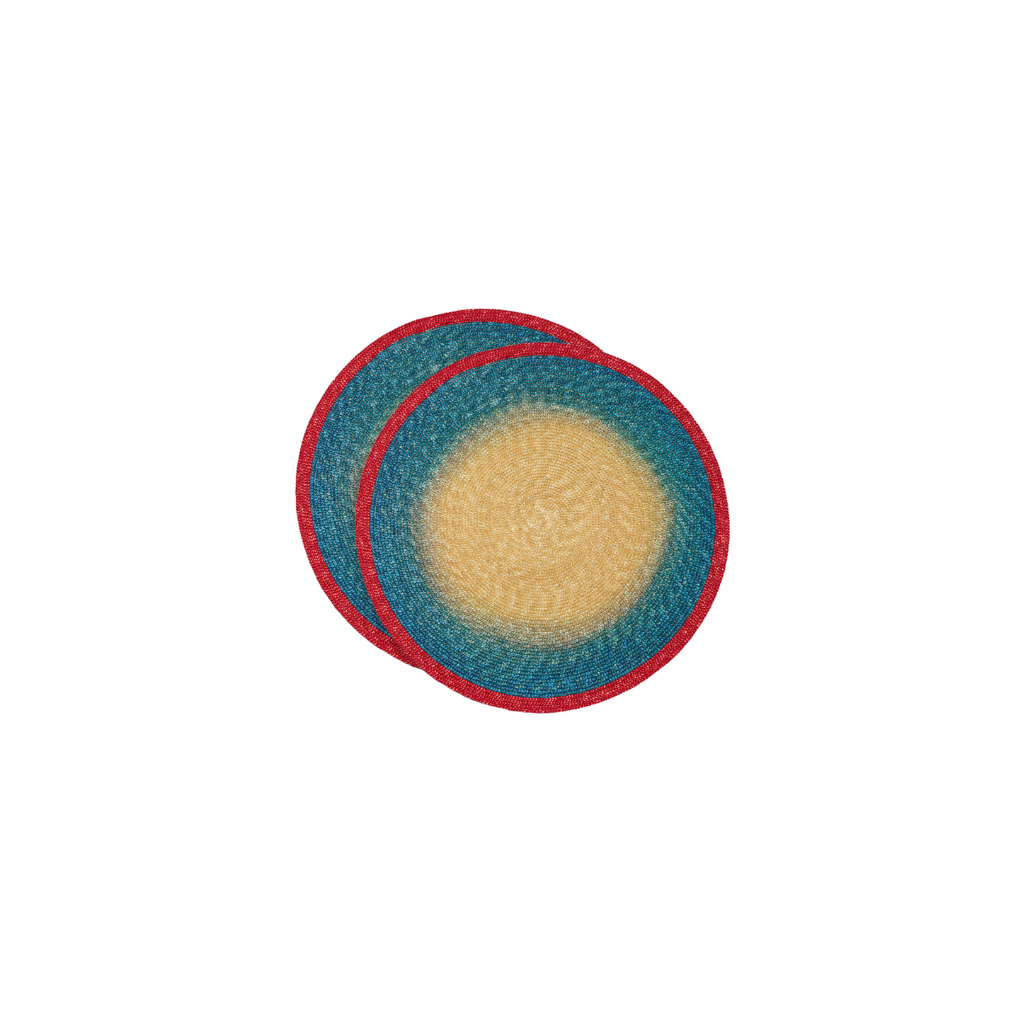 Handpainted Sunset Placemats Gradient Blue - Set of 2