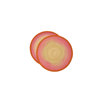 Handpainted Sunset Placemats Gradient Pink - Set of 4
