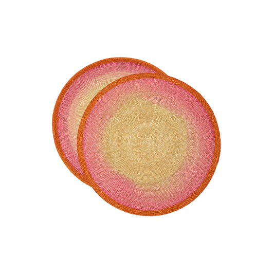 Handpainted Sunset Placemats Gradient Pink - Set of 4