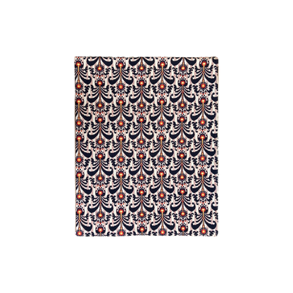 Handprinted Ikat Cotton Tablecloth (Black/Pink/Red)