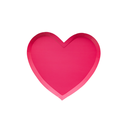 Haute Pink Heart Shaped Plates - Set of 8
