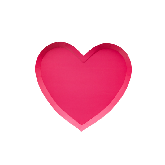 Haute Pink Heart Shaped Plates - Set of 8