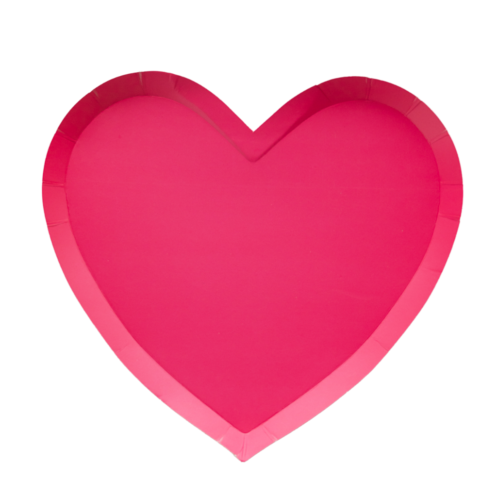Haute Pink Heart Shaped Plates - Set of 8