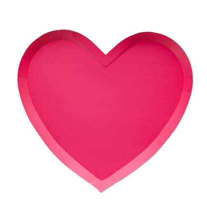 Haute Pink Heart Shaped Plates - Set of 8