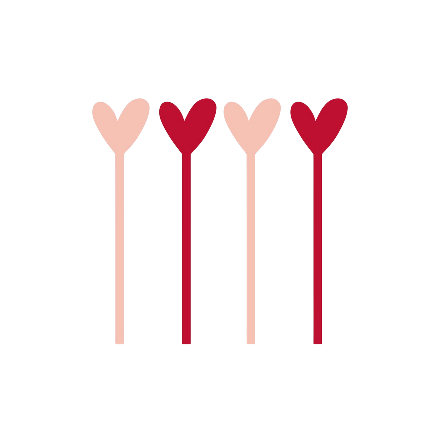 Hearts Acrylic Stir Sticks - Set of 4