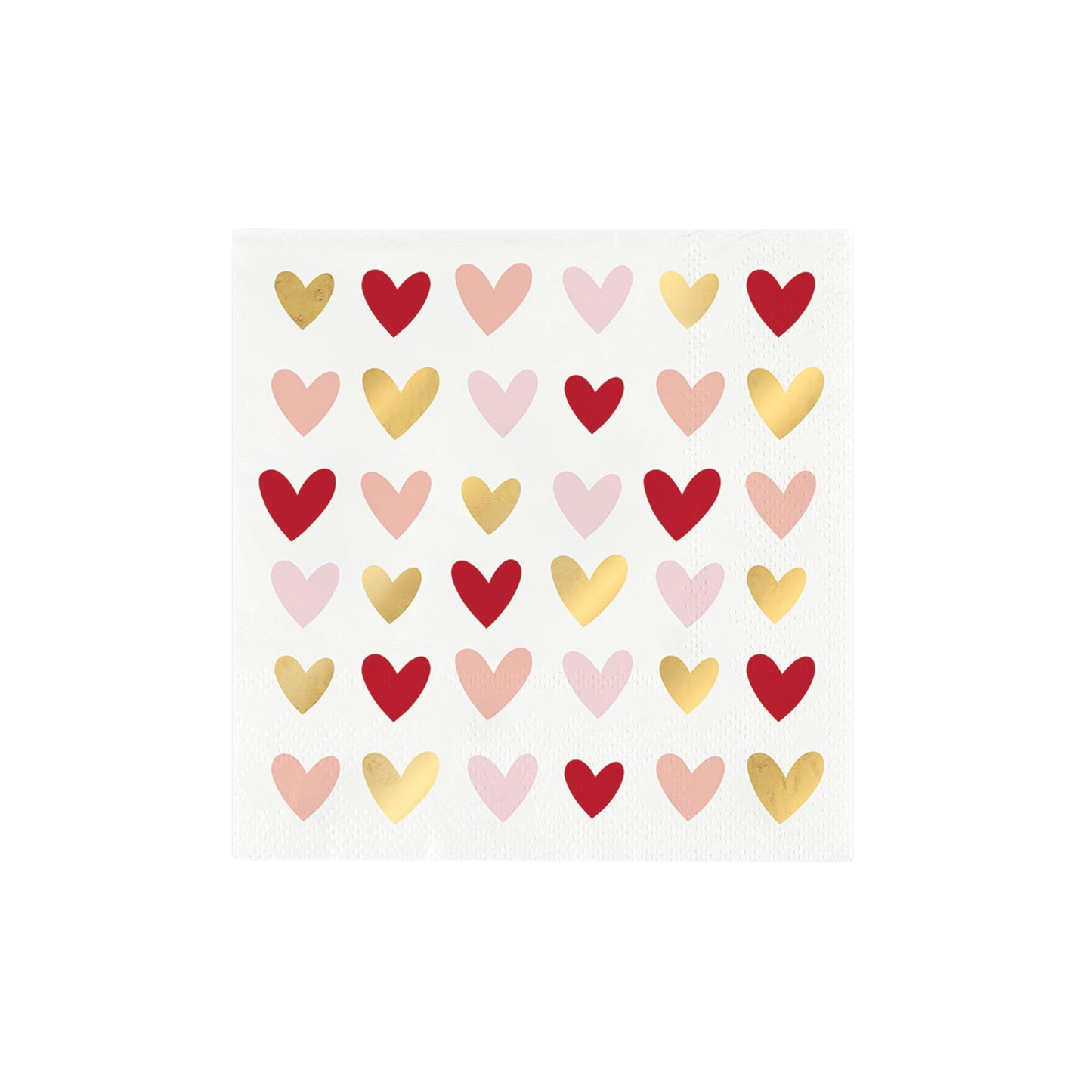 Hearts Foil Napkins - Set of 20