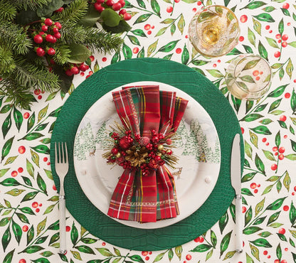 Holiday Threads Napkin in Red, Green & Gold